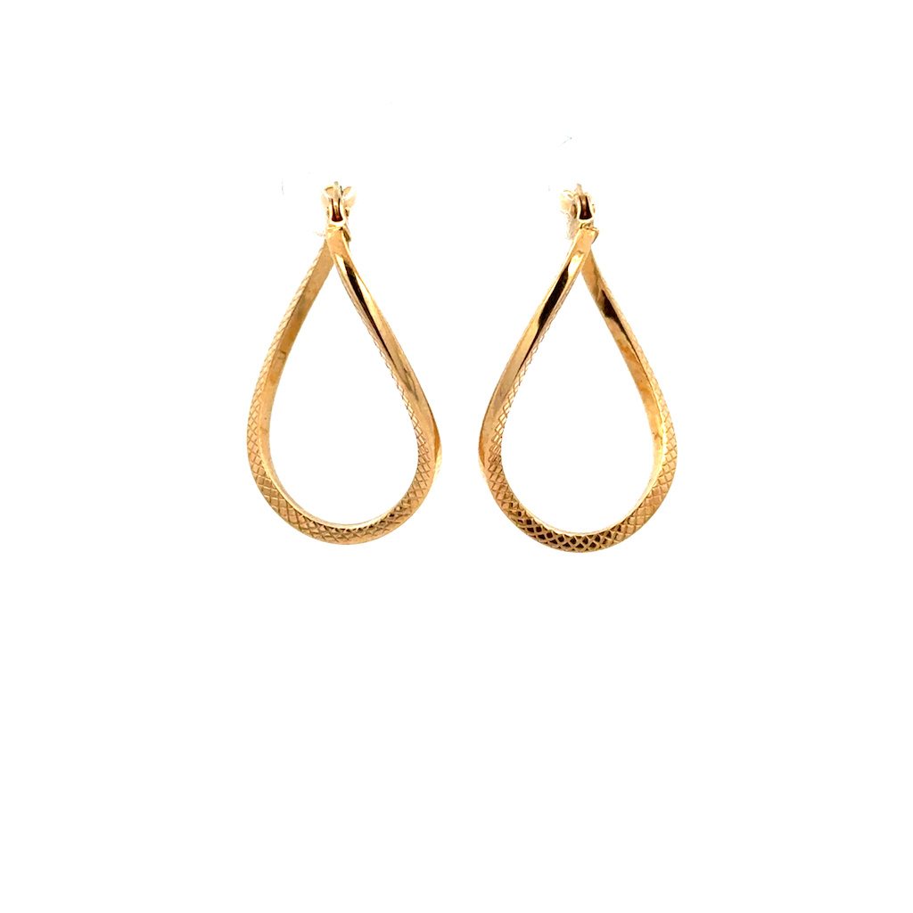 Žluté zlato kroucené náušnice výška 25mm