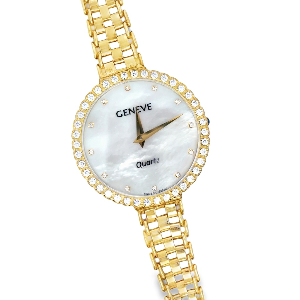 Žluté zlato dámské hodinky GENEVE