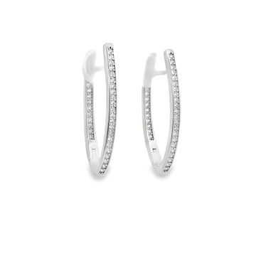 Stříbrné visací náušnice se zirkony franc. zapínání