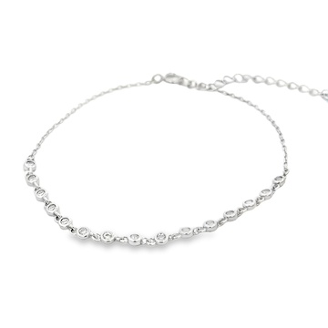 Stříbrný náramek se zirkony 17+4 cm