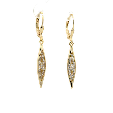 Stříbrné pozlacené náušnice na klapku