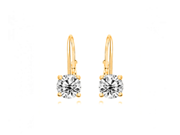 Stříbrné pozlacené náušnice na klapku se zirkonem