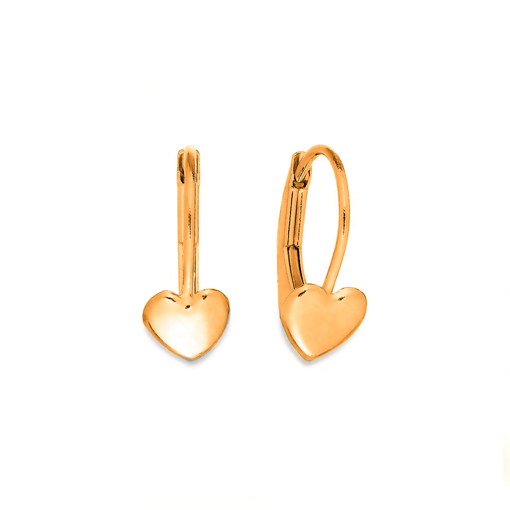 Stříbrné dívčí náušnice pozlacené SRDCE na klapku