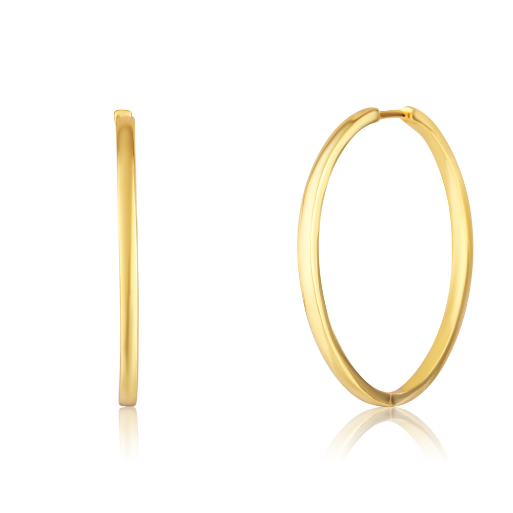 Stříbrné pozlacené náušnice kruhy 30mm