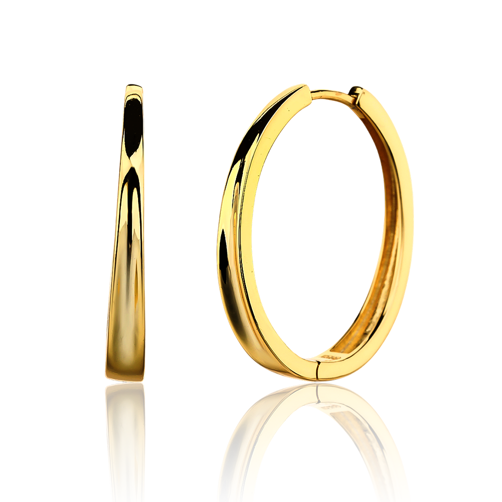 Stříbrné pozlacené náušnice s prohnutím