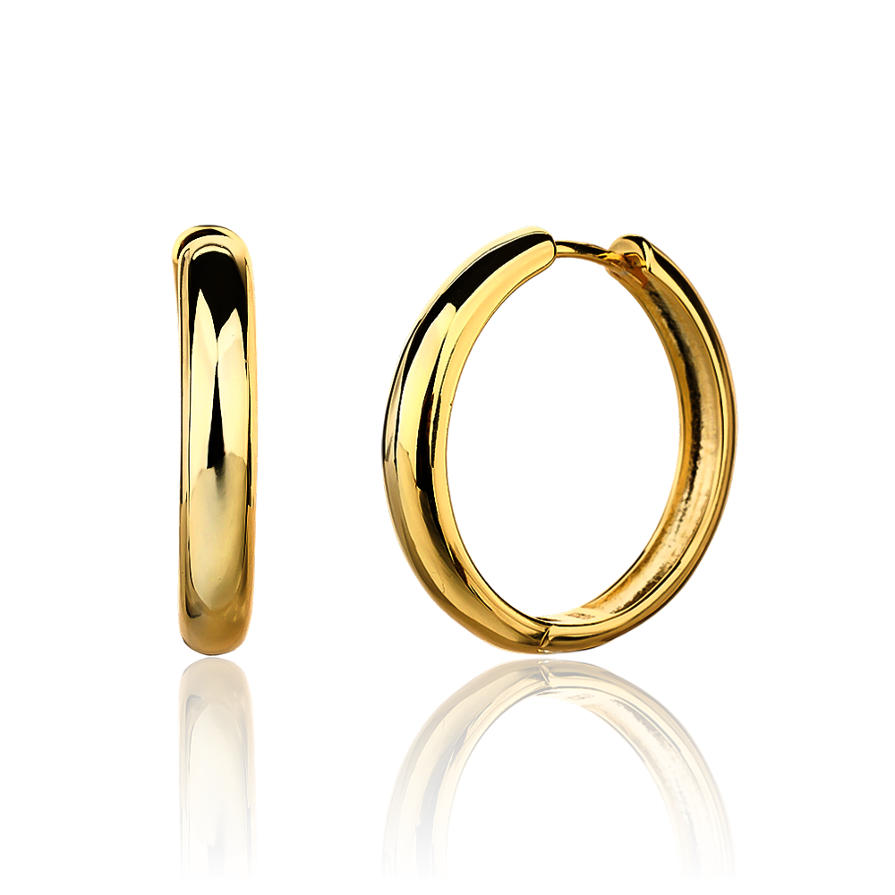 Stříbrné pozlacené náušnice kruhy 20mm