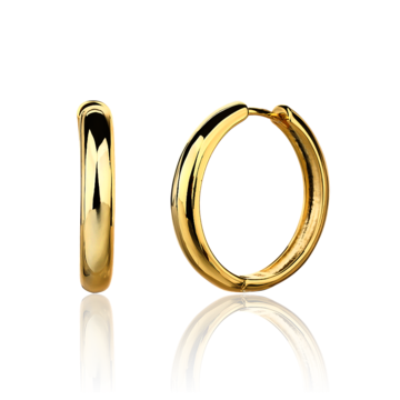 Stříbrné pozlacené náušnice kruhy 20mm