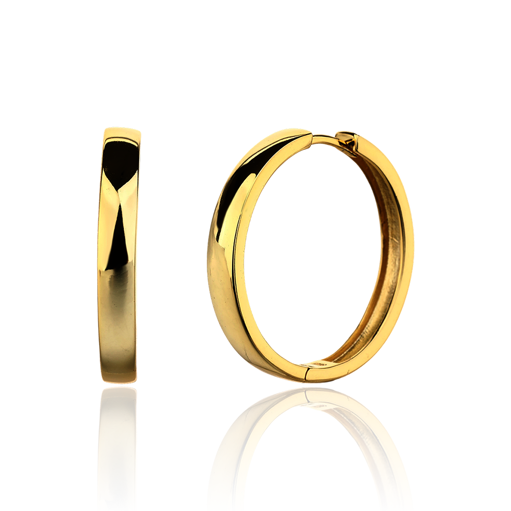 Stříbrné pozlacené náušnice kruhy 28mm