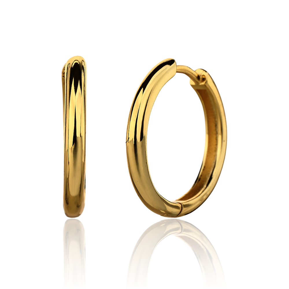 Stříbrné pozlacené náušnice kruhy 20mm