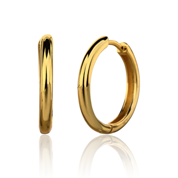 Stříbrné pozlacené náušnice kruhy 20mm