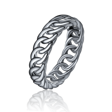 Stříbrný prsten vzor řetízek