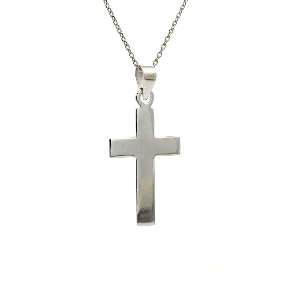 Stříbrný hladký přívěsek KŘÍŽ