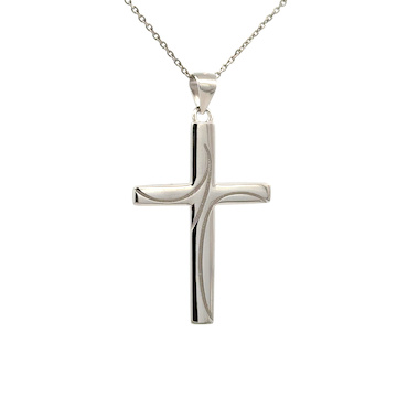 Stříbrný přívěsek KŘÍŽ  s jemným vzorem 42mm