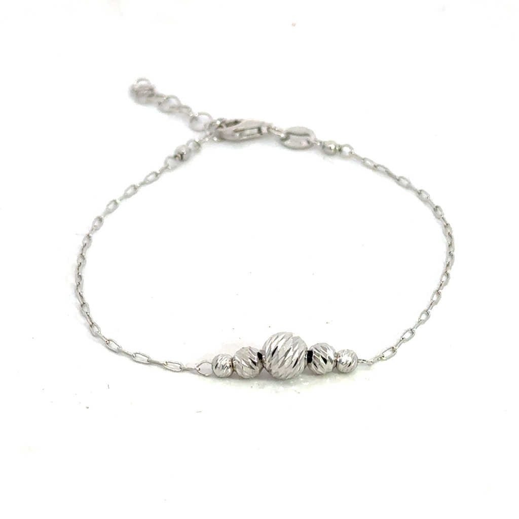 Stříbrný náramek s KULIČKAMI 16,5 + 2cm