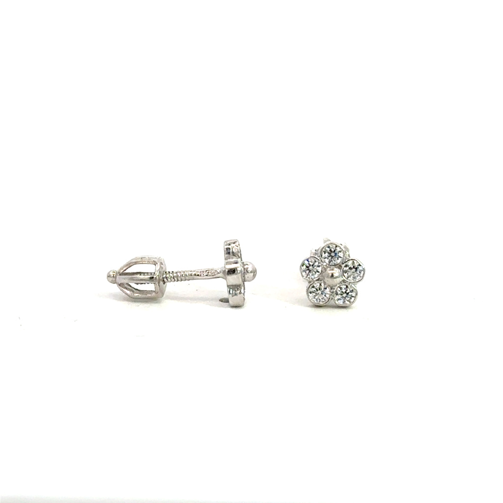 Stříbrné náušnice KYTIČKY na šroubek