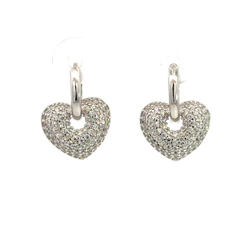 Stříbrné náušnice kroužky se SRDÍČKY