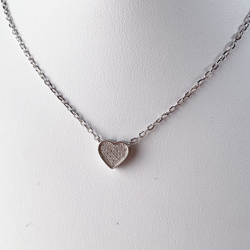 Stříbrný náhrdelník se srdcem a zirkony