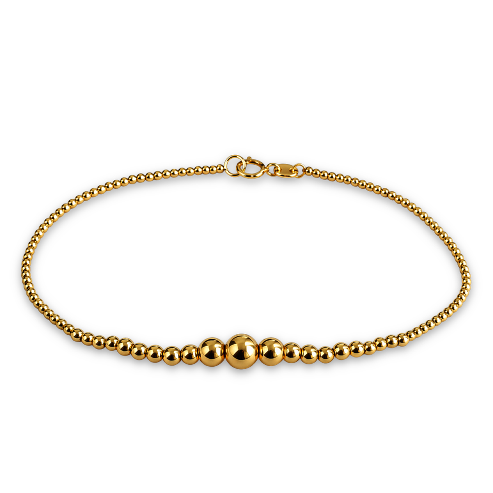 MINET Elegantní zlatý náramek kulička 17cm