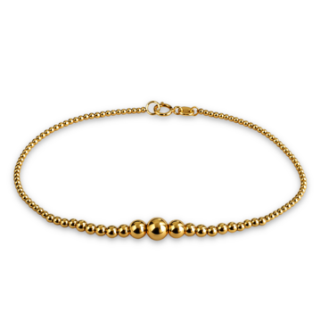 MINET Elegantní zlatý náramek kulička 17cm
