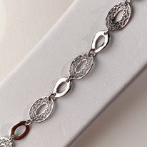 Stříbrný ozdobný náramek 17+3cm