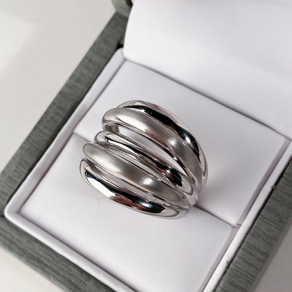 Stříbrný prsten lesk - mat