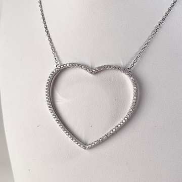 Stříbrný náhrdelník velké srdce