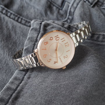 Růžovo-stříbrné dámské hodinky MINET PRAGUE Rose & Silver