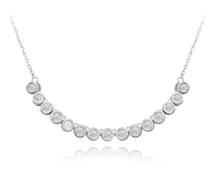 Elegantní stříbrný náhrdelník MINET s bílými zirkony