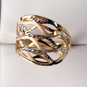 Žluté zlato prsten v kombinaci s bílým zlatem