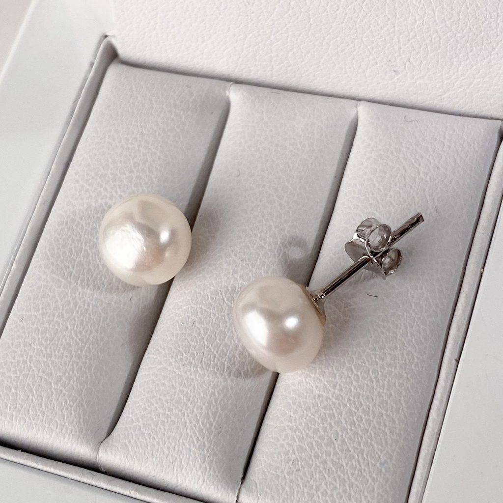 Stříbrné náušnice perly na puzetu 8,2mm