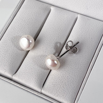 Stříbrné náušnice perly na puzetu 6,4mm