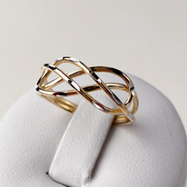 Žluté zlato prsten tvarovaný 