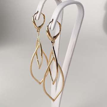 Žluté zlato visací náušnice na klapku