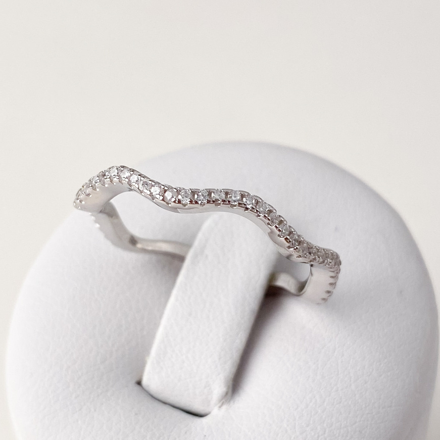 Sttříbrný prsten vlnka s kamínky