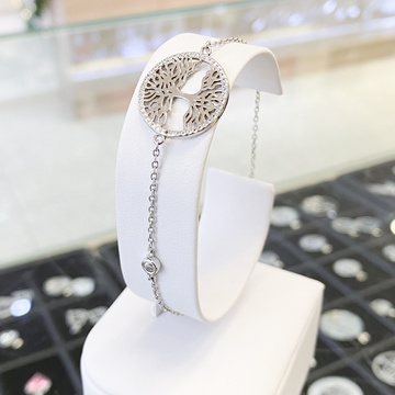 Stříbrný náramek STROM ŽIVOTA se zirkony 17-20cm