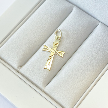 Žluté zlato přívěsek křížek AU585/1000