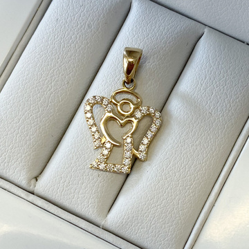 Žluté zlato přívěsek anděl se zirkony AU585/1000