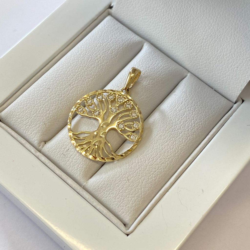 Žluté zlato přívěsek strom života AU585/1000
