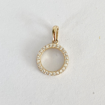 Žluté zlato přívěsek kolečko se zirkony