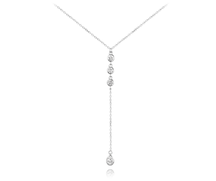 Stříbrný visací náhrdelník MINET s bílými zirkony