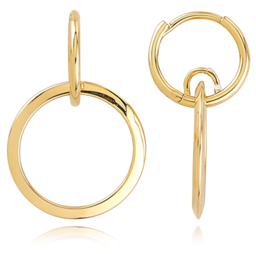 MINET Moderní zlaté náušnice kruhy