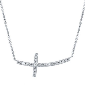 Stříbrný náhrdelník křížek se zirkony