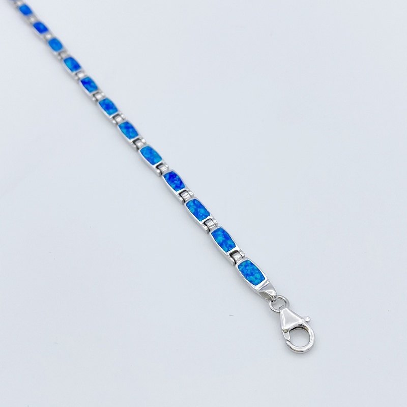 Stříbrný náramek s opálem 19,8cm