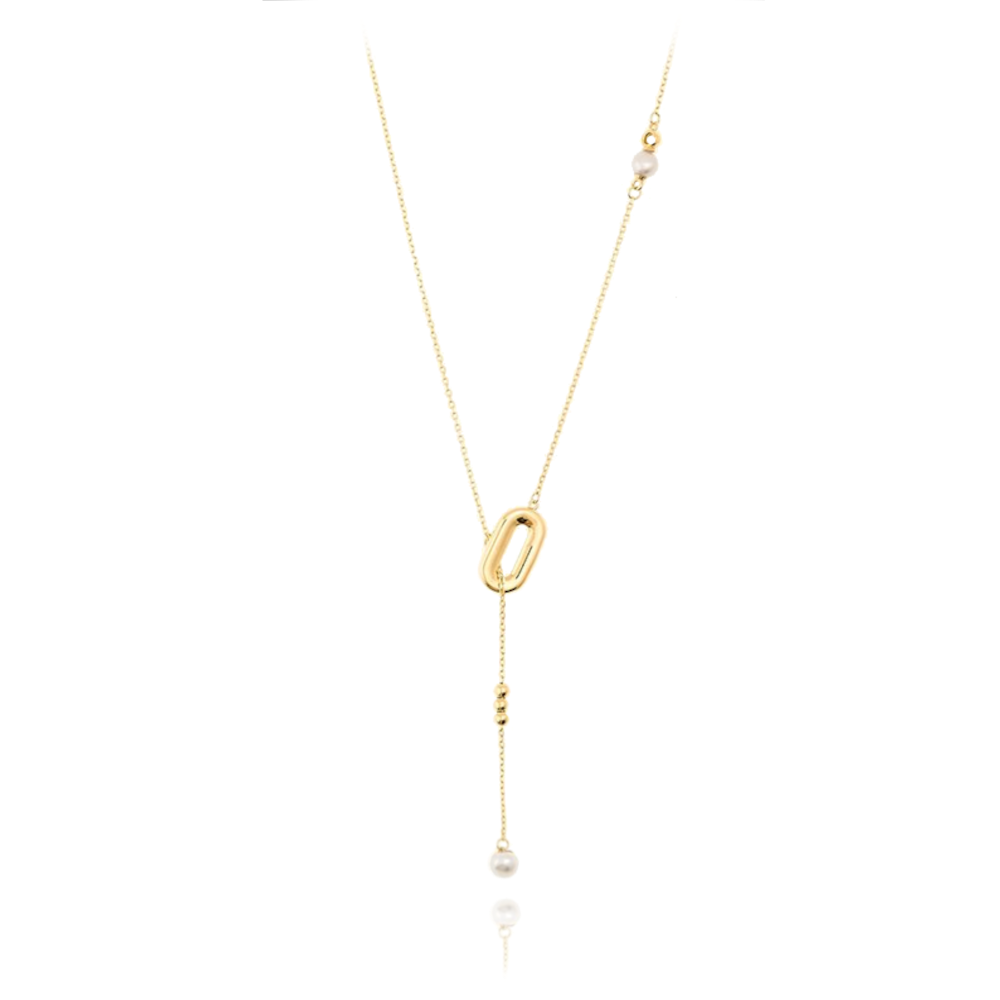 MINET Zlatý náhrdelník s přirodními perlami