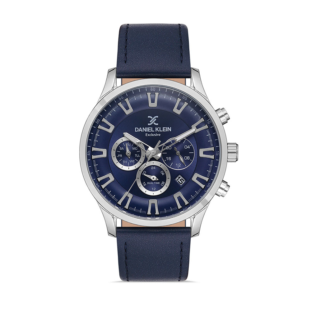 Pánské hodinky Daniel Klein Exclusive modré - kožený pásek