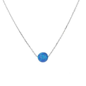 Moiss stříbrný náhrdelník s tmavě modrým OPÁLEM 8 mm N0000246