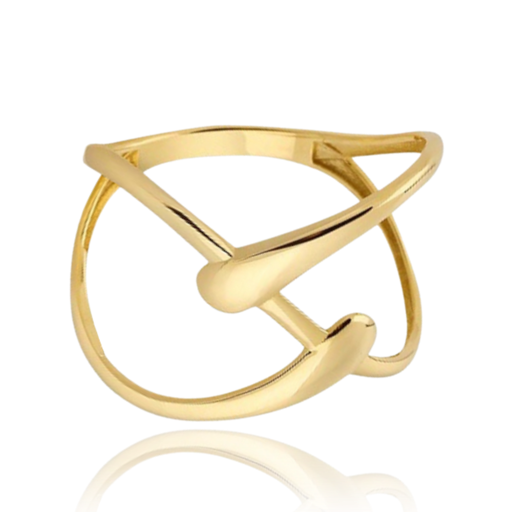 MINET Žluté zlato tvarovaný  prsten