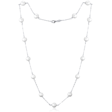 MINET Stříbrný náhrdelník s přírodními perlami