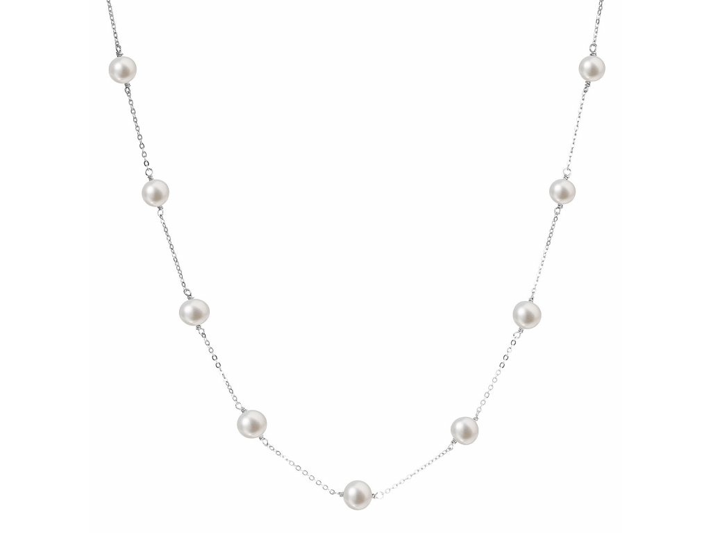 Perlový náhrdelník z pravých říčních perel bílý 22013.1