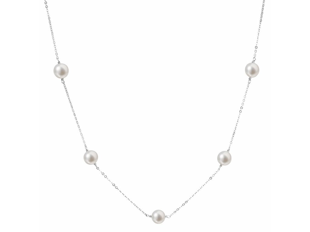 Perlový náhrdelník z pravých říčních perel bílý 22015.1   41+5cm